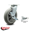 Service Caster Lavex Lodging Housekeeping Cart Caster - Swivel with Brake and Swivel Lock - SCC LAV-SCC-30CS820-TPRRD-TLB-BSL